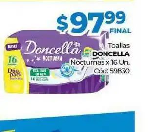 Diarco Doncella Toallas Nocturnas x 16un oferta