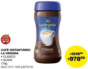 Atomo Conviene CAFÉ INSTANTÁNEO LA VIRGINIA 170g oferta