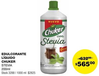 Atomo Conviene EDULCORANTE LÍQUIDO CHUKER STEVIA 200ml oferta