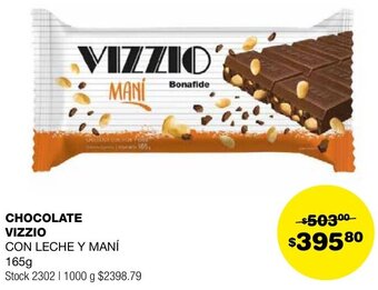 Atomo Conviene CHOCOLATE VIZZIO CON LECHE Y MANÍ 165g oferta