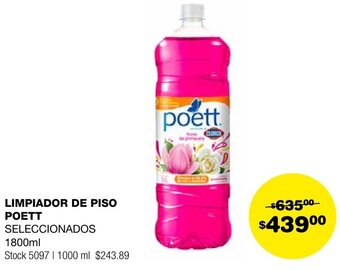 Atomo Conviene LIMPIADOR DE PISO POETT SELECCIONADOS 1800ml oferta