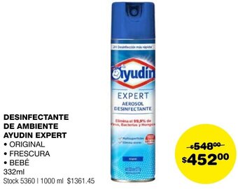 Atomo Conviene DESINFECTANTE DE AMBIENTE AYUDIN EXPERT 332ml oferta