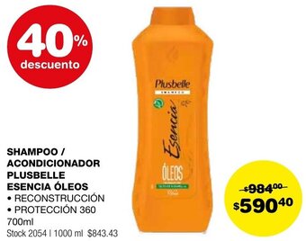 Atomo Conviene SHAMPOO / ACONDICIONADOR PLUSBELLE ESENCIA ÓLEOS 700ml oferta