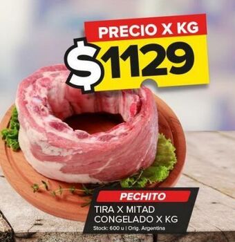 Carrefour Maxi Pechito tira mitad congelado x kg oferta