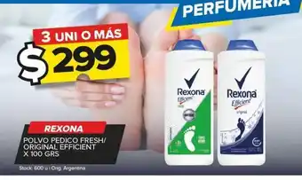 Carrefour Maxi Polvo pedico rexona efficient original/fresh x 100g oferta