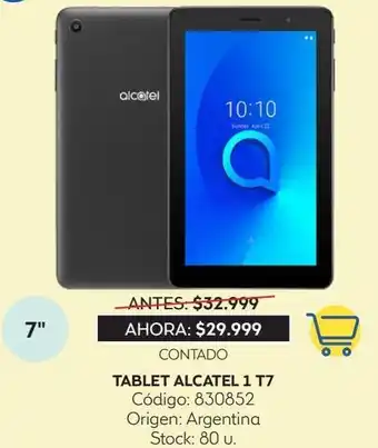 Coppel Tablet alcatel 1t 7 negro 7 hd 16gb 1gb oferta