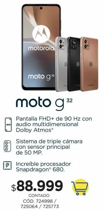 Coppel Celular motorola g32 gris 4gb 128gb 5g oferta