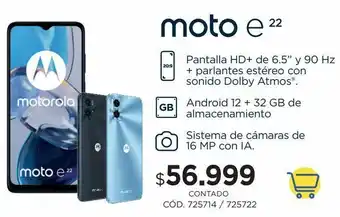 Coppel Celular motorola e22 azul 3gb 32gb oferta