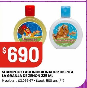 Changomas Shampoo o acondicionador dispita la granja de zenon 225 ml oferta
