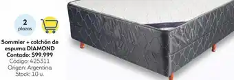 Coppel Juego colchón + sommier 2 plazas diamond modena 140 oferta