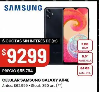Changomas Celular samsung galaxy a04e oferta