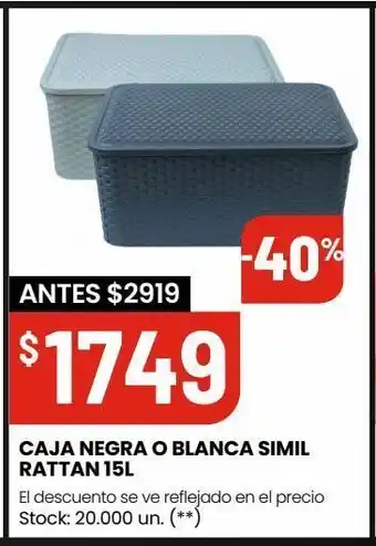 Changomas Caja negra o blanca simil rattan 15l oferta