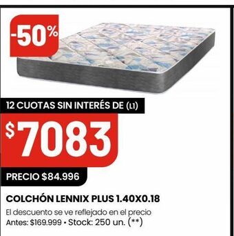Changomas Colchón lennix plus 1.40x0.18 oferta