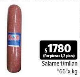 Autoservicio Capo Salame t/milan "66"x kg oferta