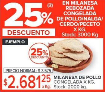 Carrefour MILANESA DE POLLO CONGELADA X KG. oferta