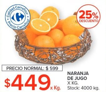 Carrefour NARANJA DE JUGO X KG. oferta