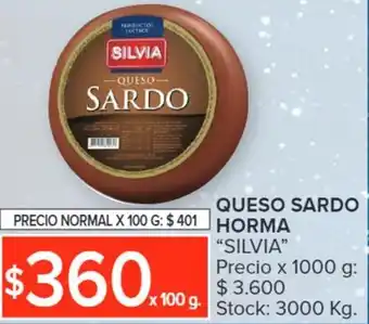 Carrefour QUESO SARDO HORMA X 100 G. "SILVIA" oferta