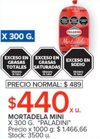 Carrefour MORTADELA MINI X 300 G. "PALADINI" oferta