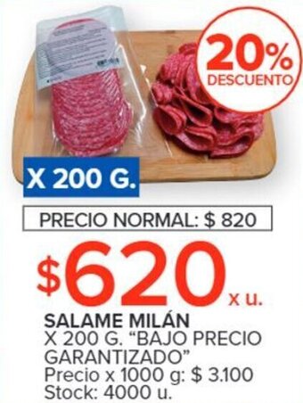 Carrefour SALAME MILÁN X 200 G. "BAJO PRECIO GARANTIZADO" oferta