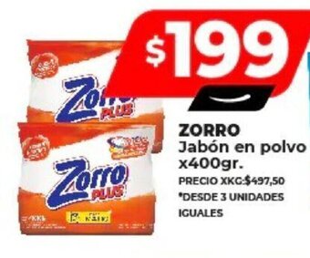 Supermayorista Vital ZORRO Jabón en polvo x 400gr. oferta
