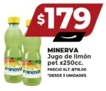 MINERVA Jugo de limón pet x 250cc.
