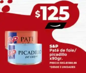 Supermayorista Vital S&P Paté de foie/ picadillo x 90gr. oferta