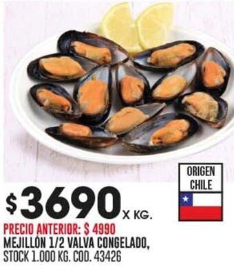 Coto MEJILLON 1/2 VALVA CONGELADO, X KG. oferta