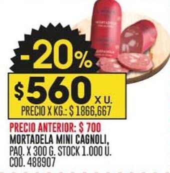 Coto MORTADELA MINI CAGNOLI, PAQ. X 300 G. oferta