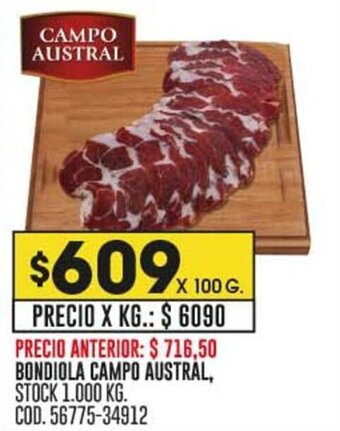 Coto BONDIOLA CAMPO AUSTRAL, X 100 G. oferta