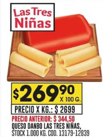 Coto QUESO DANBO LAS TRES NIÑAS, X 100 G. oferta