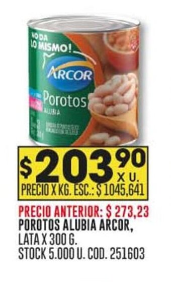 Coto POROTOS ALUBIA ARCOR, LATA X 300 G. oferta