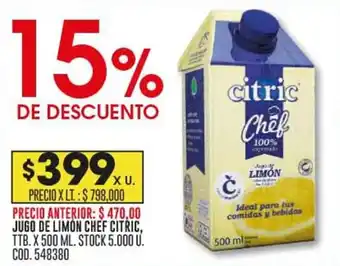 Coto JUGO DE LIMÓN CHEF CITRIC, TTB. X 500 ML. oferta