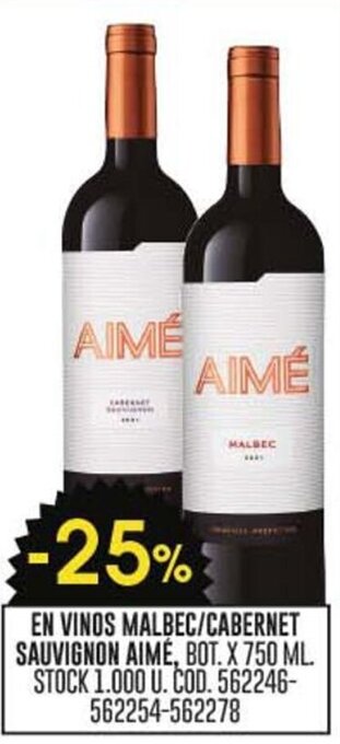 Coto EN VINOS MALBEC / CABERNET SAUVIGNON AIMÉ, BOT. X 750 ML. oferta