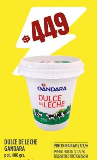 Supermercados Vea DULCE DE LECHE GANDARA pot. 400 grs. oferta