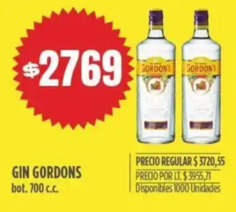 Supermercados Vea GIN GORDONS bot. 700 c.c. oferta