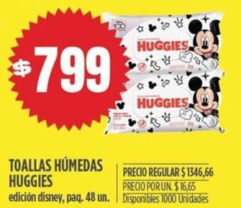 Supermercados Vea TOALLAS HÚMEDAS HUGGIES edición disney, paq. 48 un. oferta