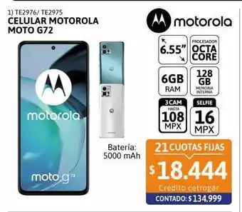 Cetrogar Celular motorola g72 6.55 6/128gb azul oferta