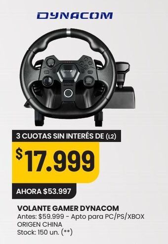 Changomas Volante gamer dynacom oferta