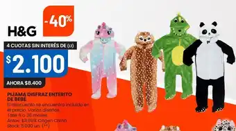 Changomas Pijama disfraz enterito de bebé oferta