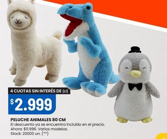 Changomas Peluche animales 80 cm oferta