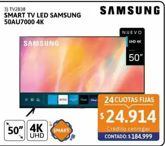 Cetrogar Smart tv led 50 samsung 50au7000 4k oferta
