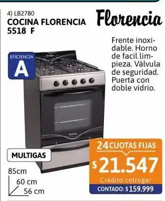 Cetrogar Cocina florencia 5518f inoxidable oferta