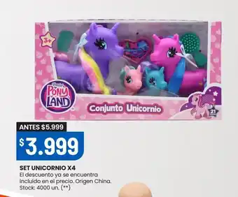 Changomas Set unicornio x4 oferta