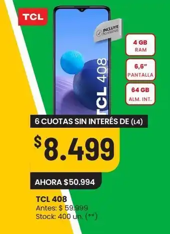 Changomas Tcl 408 oferta