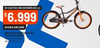 Changomas Bicicleta rodado 20 rocky /honey oferta