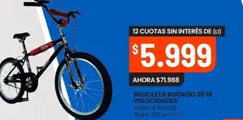 Changomas Bicicleta rodado 20 18 velocidades oferta