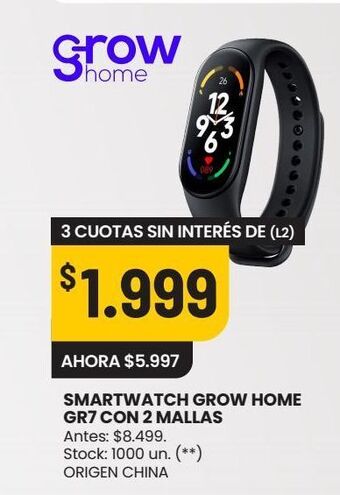 Changomas Smartwatch grow home gr7 con 2 mallas oferta
