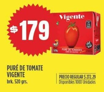 Supermercados Vea PURÉ DE TOMATE VIGENTE brk. 520 grs. oferta