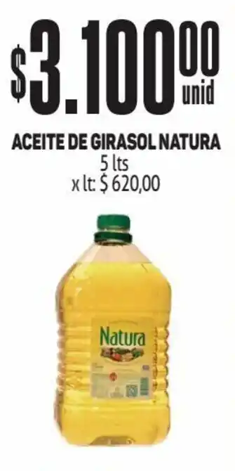 Makro ACEITE DE GIRASOL NATURA 5 lts oferta