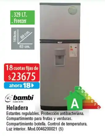 Casa Silvia bambi Heladera 329 lt. freezer 18 cuotas fijas de oferta